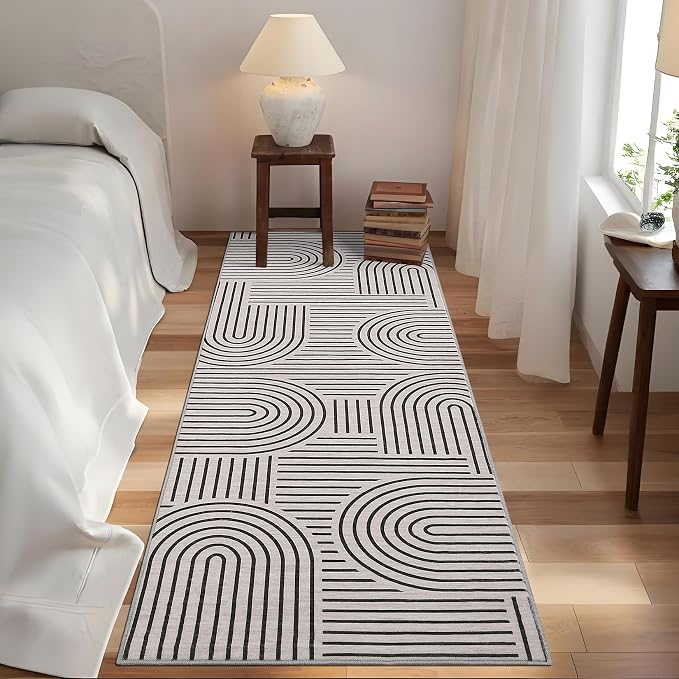 Modern Rug 2.5x8 Runners for Hallways, Abstract Kitchen Runner Rugs Non Slip - Image 3