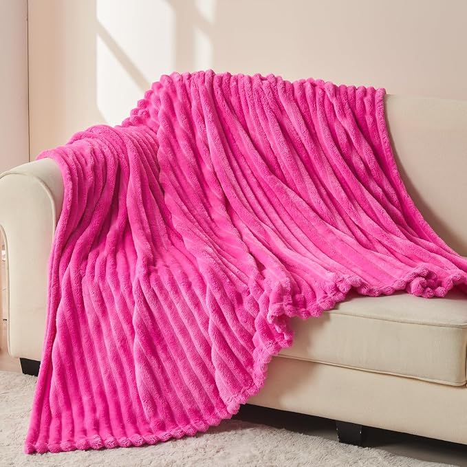 NEWCOSPLAY Super Soft Twin Blanket Hot Pink Premium Silky Flannel Fleece 3D - Image 3