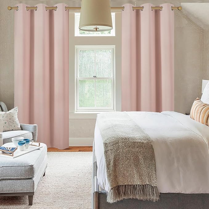 Diraysid Blush Grommet Blackout Curtains - Image 8