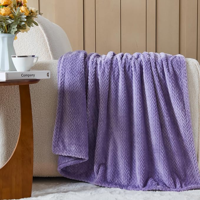 NEWCOSPLAY Super Soft Queen Blanket Lavender Premium Silky Flannel Fleece - Image 8