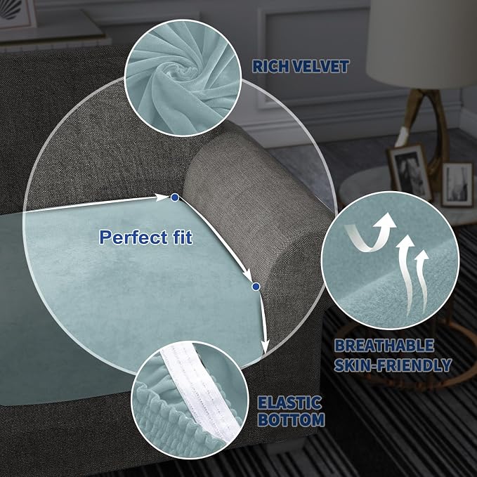 MAXIJIN Velvet Stretch Seat Cushion Covers Couch Cushion Cover - Image 5