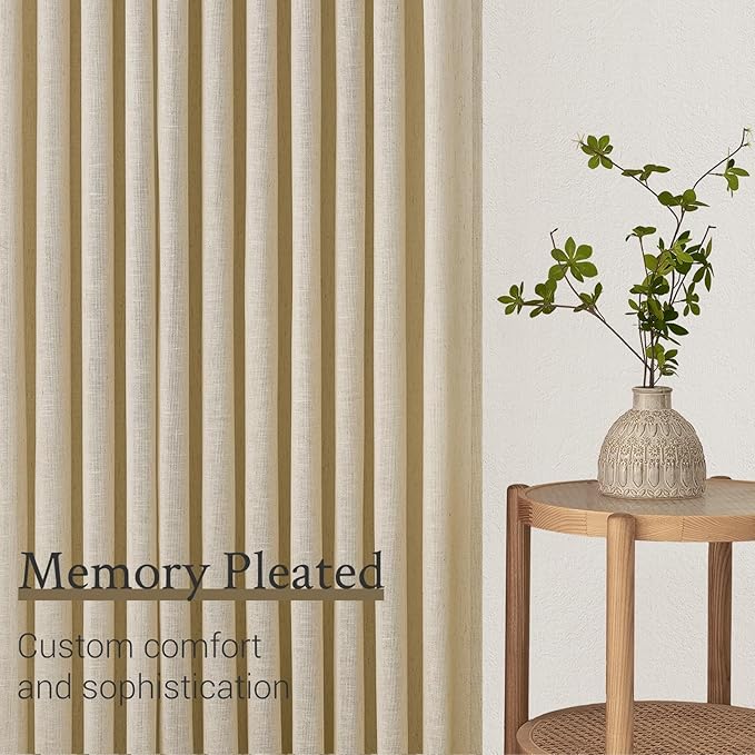 95 Inches Long Pinch Pleated Semi Sheer Curtains - Image 4