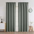 Chyhomenyc Olive Green Curtains 78 Inch Length 2 Panels Set, Faux Linen by Chyhomenyc