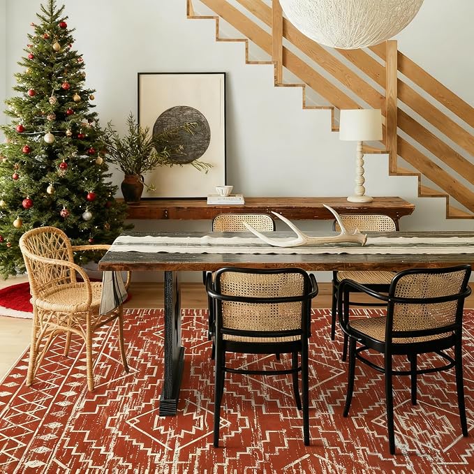 Wonnitar Moroccan 6x9 Area Rugs, Washable Brown Rugs - Image 4