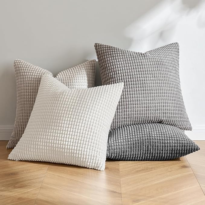 MIULEE Timeless Neutral Pillow Covers 22x22 Inch Set of 4 Mid Century Modern - Image 3