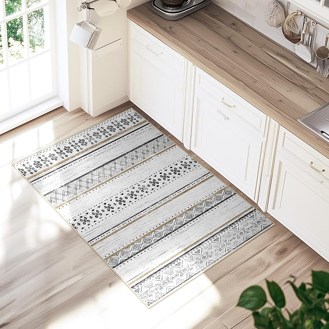 BESTSWEETIE 2x3 Area Rugs for Living Room Washable Moroccan Farmhouse Neutral - Image 6
