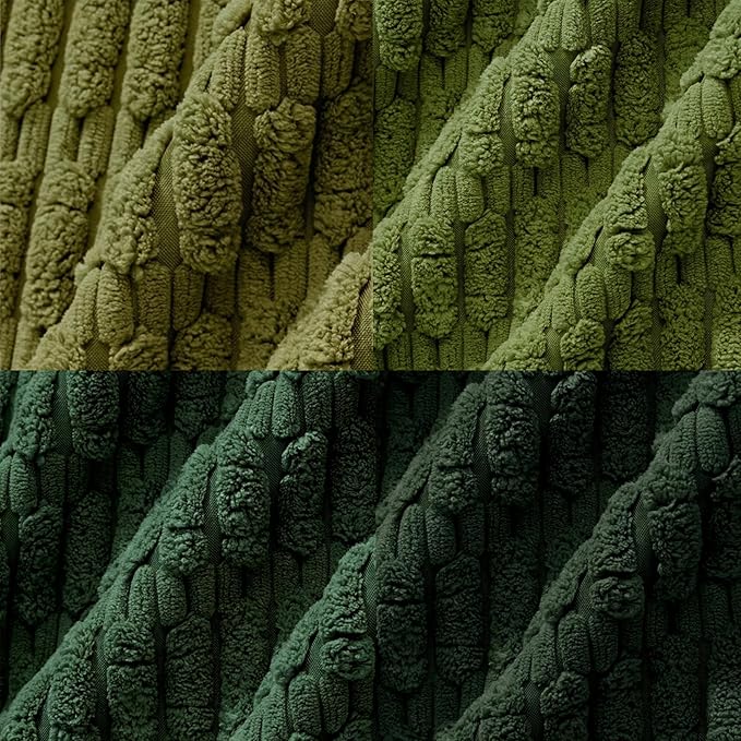 Fancy Homi Set of 4 Green Boho Winter Decorative Throw Pillow Covers 22x22 Inch - Image 5
