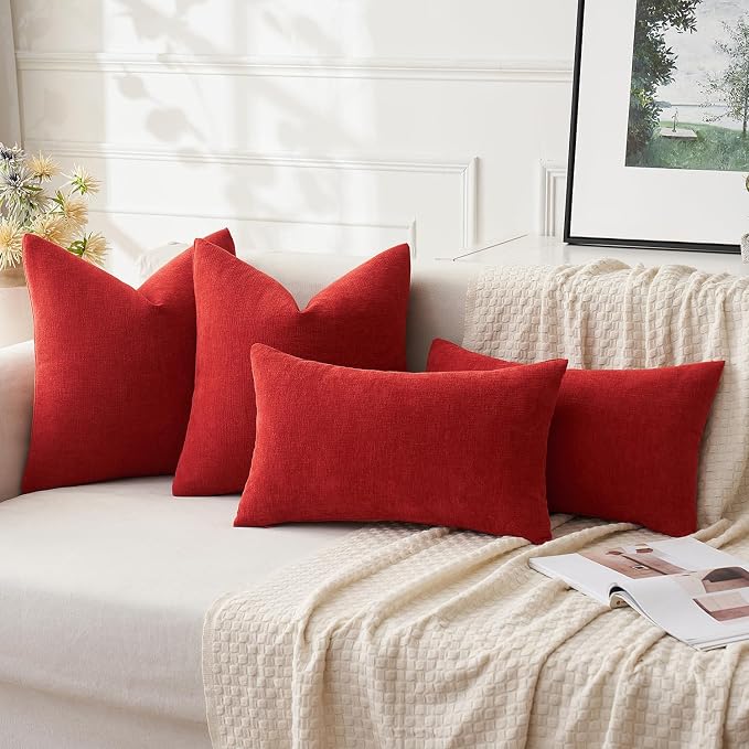 MIULEE Red Couch Pillow Covers 20x20 Inch - Image 5