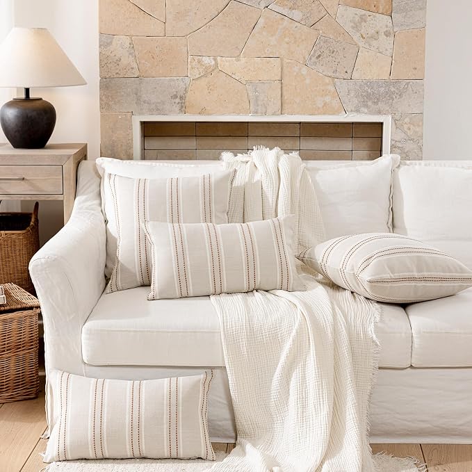 Hckot Throw Pillow Covers 12x20 Set of 2 Camel Pillow Covers Farmhouse - Image 6