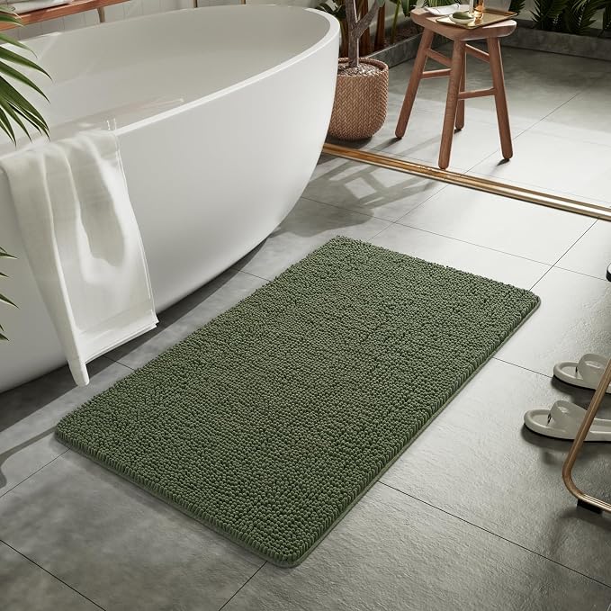 LOCHAS Luxury Bathroom Rug Shaggy Bath Mat 24 x 44 Inch, Washable Non Slip Bath - Image 7
