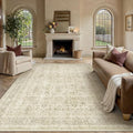 PureCozy Vintage Area Rug 9x12 Beige Washable Living Room Large Carpet Non Slip by PureCozy