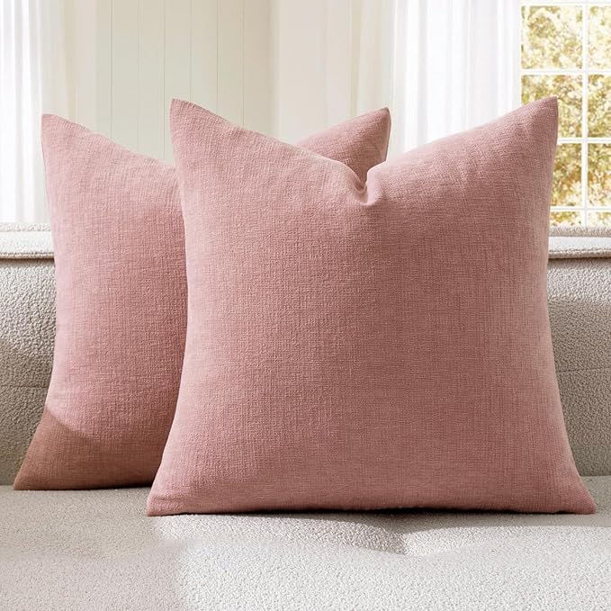MIULEE Blush Pink Couch Pillow Covers 20x20 Inch by MIULEE