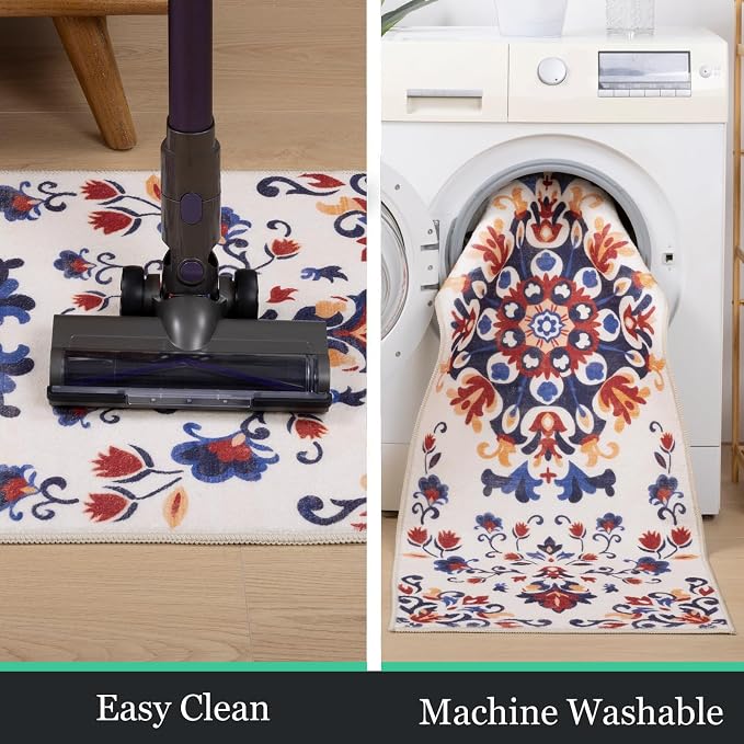 HEBE Washable Kitchen Rugs Sets of 3, Non Slip Absorbent Kitchen Rugs and Mats - Image 5