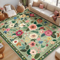 RELEANY Floral Nursery 8x10 Area Rugs Washable Print Boho Cute Carpet Non Slip by RELEANY