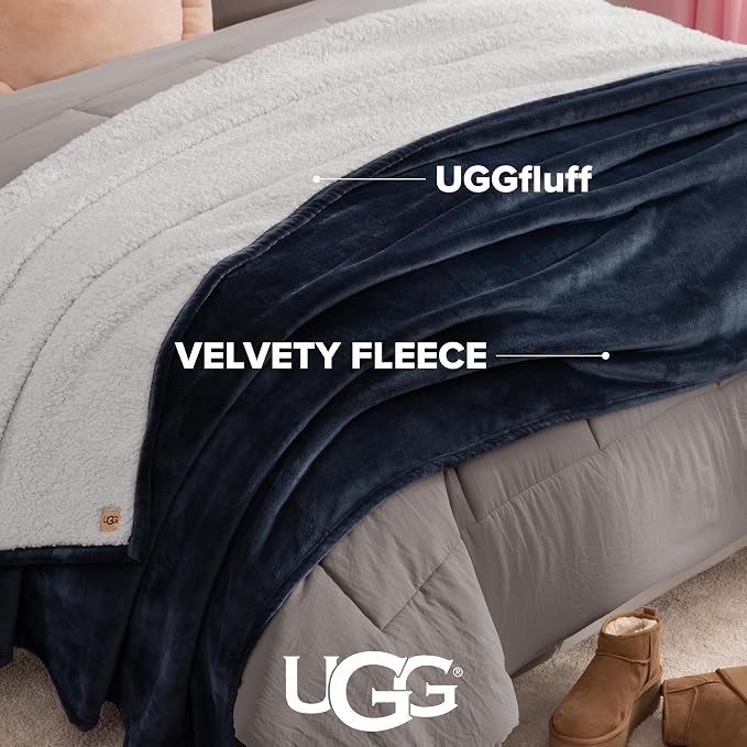 UGG Nita King Blanket for Bed, Cozy Fuzzy Blanket, Ultra Soft Cal King Bedding - Image 5