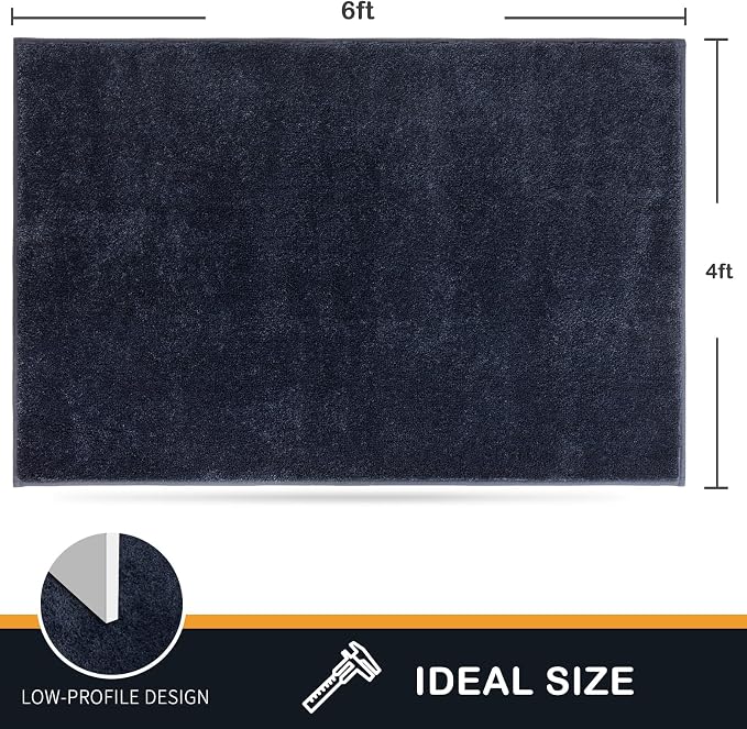 PURRUGS Easy Care Area Rug 4ft x 6ft, Non-Slip Machine Washable Entryway Rug - Image 2