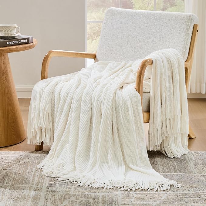 inhand Throw Blanket for Couch Bed, Chunky Chenille Woven Soft Blankets - Image 4