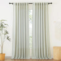 RYB HOME Sage Green Linen Blend Semi Sheer Curtains, 2 Panels Set, Light by RYBHOME