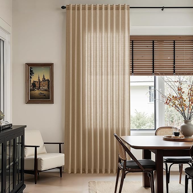 Nanspring Sand Beige Curtains 63 Inch Length - Image 6