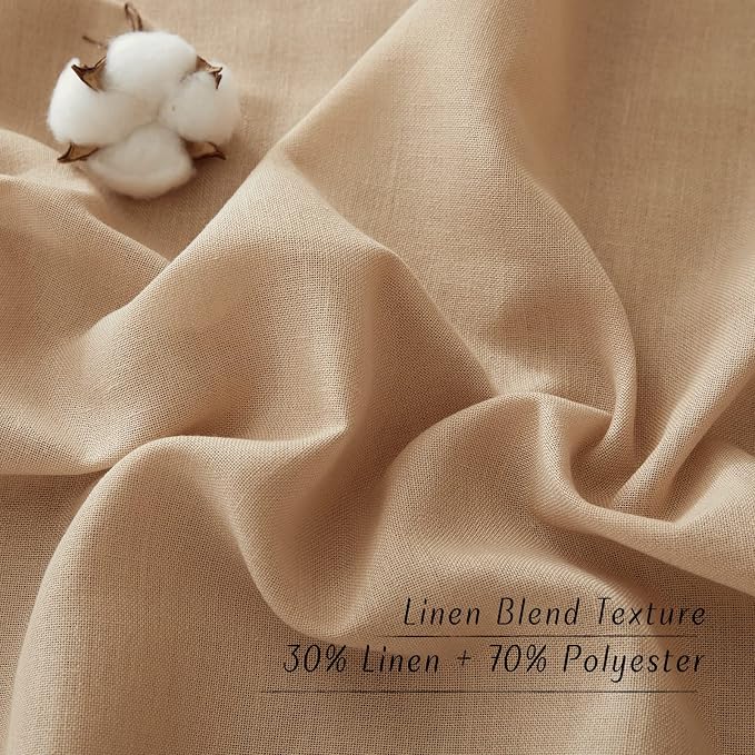 NICETOWN Thick Linen Blend Curtains Flax Textured - Image 6