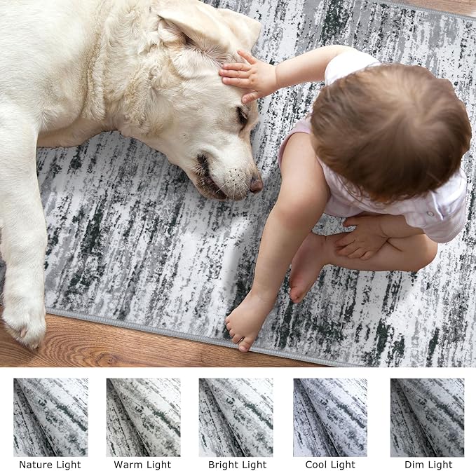 Lansny Modern Abstract Runner Rug 2x10 - Image 3