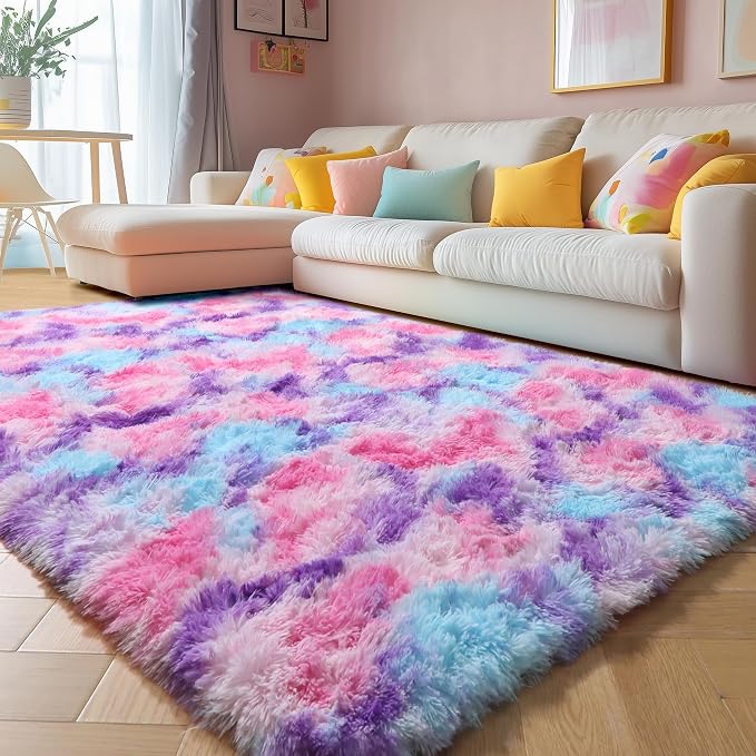 Amdrebio Hot Pink Rainbow Area Rug - Image 8