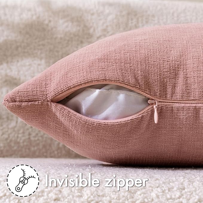 MIULEE Blush Pink Couch Pillow Covers 18x18 Inch - Image 3