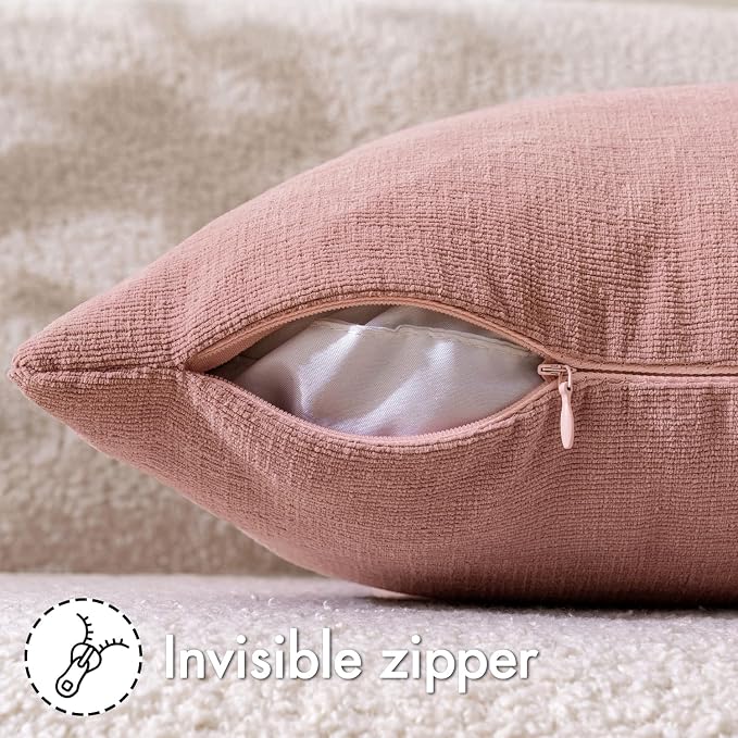 MIULEE Blush Pink Couch Pillow Covers 20x20 Inch - Image 3