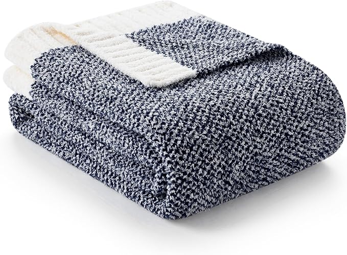 Snuggle Sac Super Soft & Reversible Heather Navy Throw by SnuggleSac
