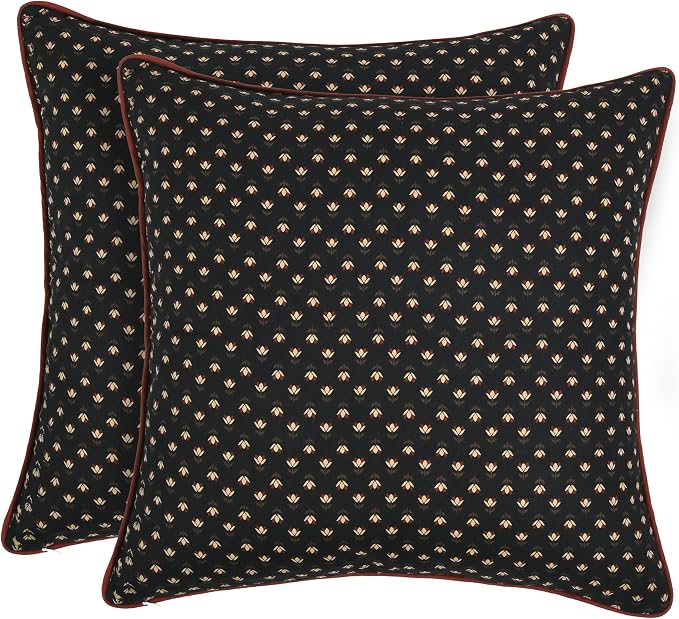 Ridhi Block Print Black Pillow Cover 18" x 18" Decorative Couch Pillows - Image 7
