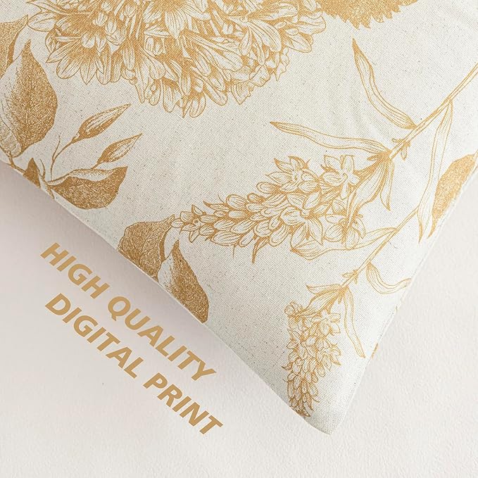 Foindtower Set of 2 Linen Floral Vintage Throw Pillow Covers Neutral Accent - Image 3