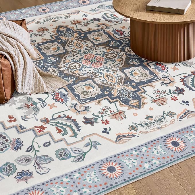Phantoscope Washable Area Rug 5'x7' Non-Slip, Vintage Boho Rugs - Image 7