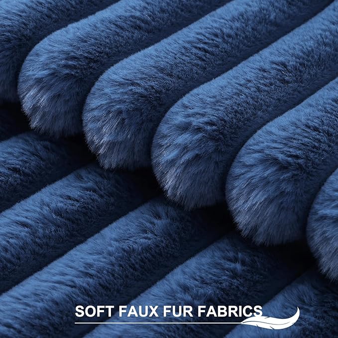 Pallene Faux Fur Plush Throw Pillow Covers 22x22 Set of 2, Luxury Soft Fluffy - Image 2