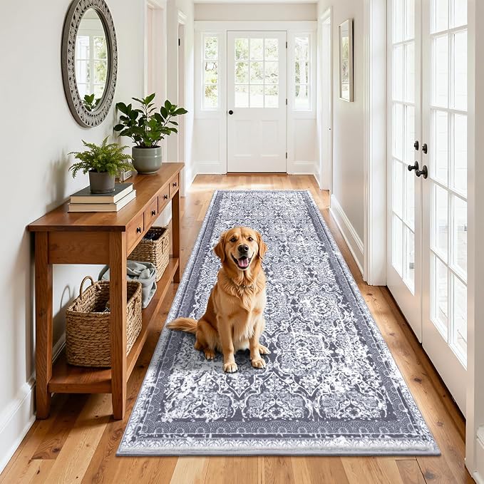 Vaukki Hallway Runner Rug, Vintage Shaggy Soft Laundry Rug Runner, Non Slip - Image 8