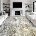 Abstract 9x12 Washable Rug: Modern Ultra Non Slip Area Rug Soft Carpet Foldable by Puino
