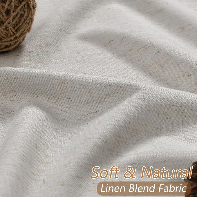 Guken 108 Inch Long Light Beige 100% Blackout Curtains - Image 3
