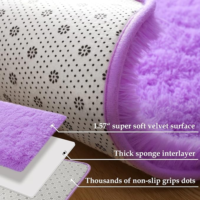 Merelax Modern Soft Fluffy Large Shaggy Rug - Image 3