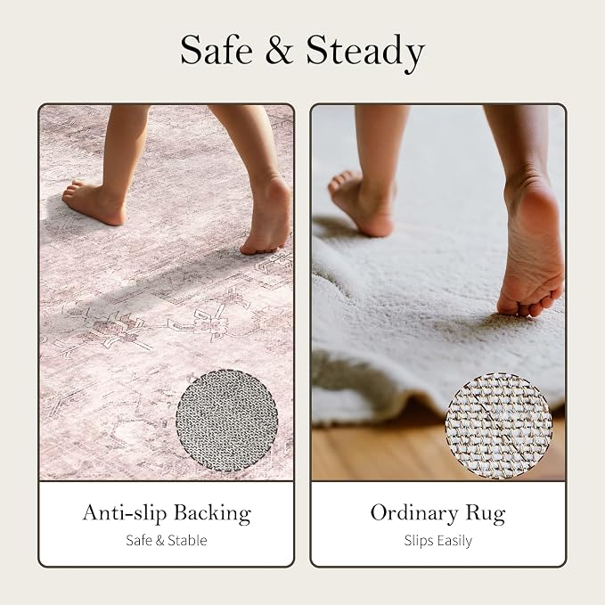 Small 2x3 Entryway Pink Rug, Vintage Area Rugs - Image 4