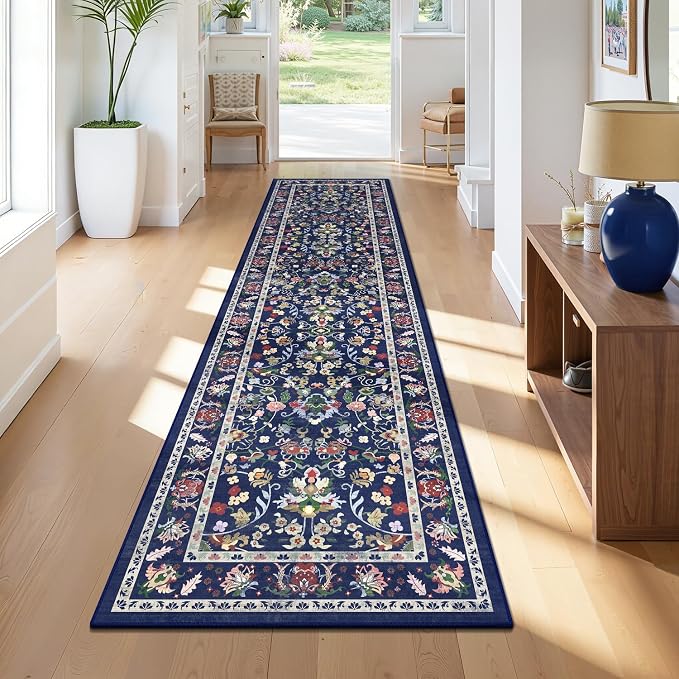 LOKHOM Washable Runner Rug, 2x8 Non-Slip Vintage Hallway Runner Rug by LOKHOM
