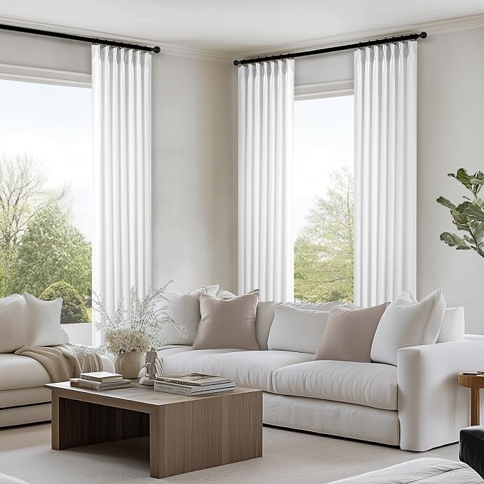 Topfinel 105 Inches Long Pinch Pleated Semi Sheer Curtains - Image 7