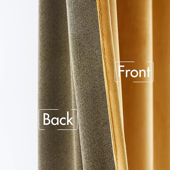MIULEE Velvet Curtains 2 Panels Luxury Blackout Curtains - Image 6