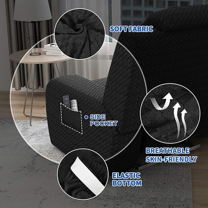 MAXIJIN Oversized Recliner Covers That Stay in Place 4 Pieces Stretch Large - Image 4