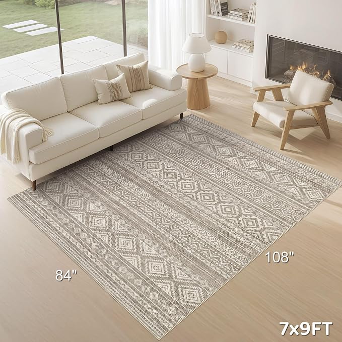 cotiled 7x9 Area Rug Living Room: Washable Boho Rugs - Image 9