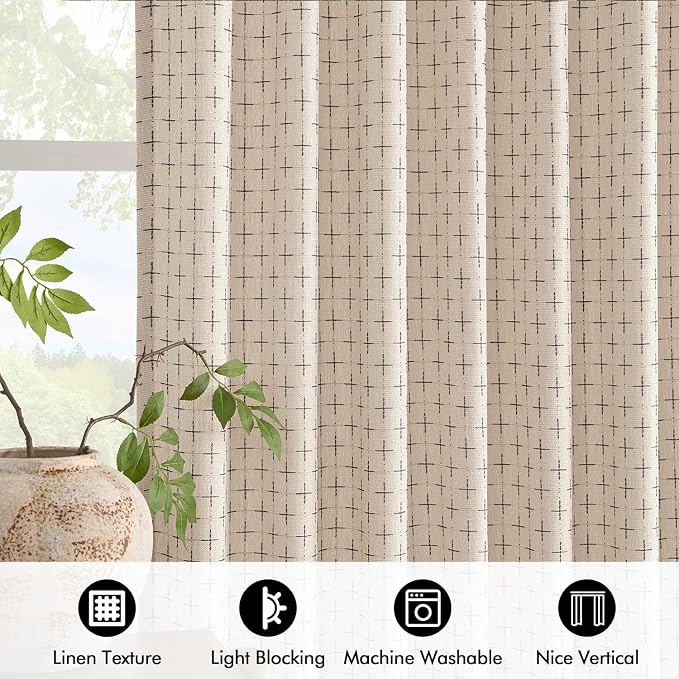 MIULEE Decorative Back Tab Linen Curtains - Image 4