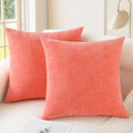CaliTime Throw Pillow Covers Decorative 22 X 22 Inches Pack of 2 Cozy Chenille by CaliTime