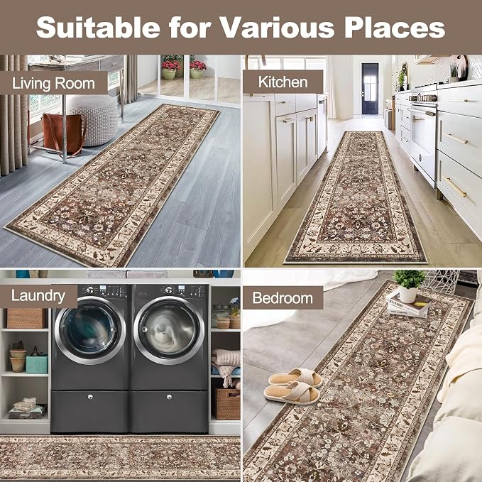 LOKHOM Washable Runner Rug, 2x10 Non-Slip Vintage Farmhouse Hallway Runner Rug - Image 8