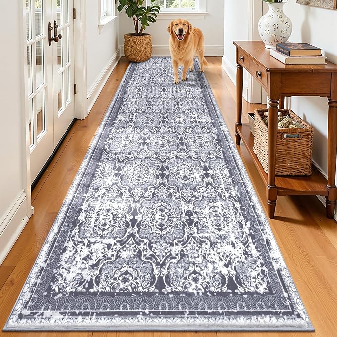 Vaukki Hallway Runner Rug, Vintage Shaggy Soft Laundry Rug Runner, Non Slip by Vaukki