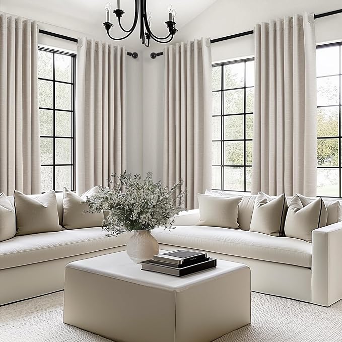 Topfinel Blackout Curtains 102 Inch Long 2 Panels, Linen Textured Room - Image 5
