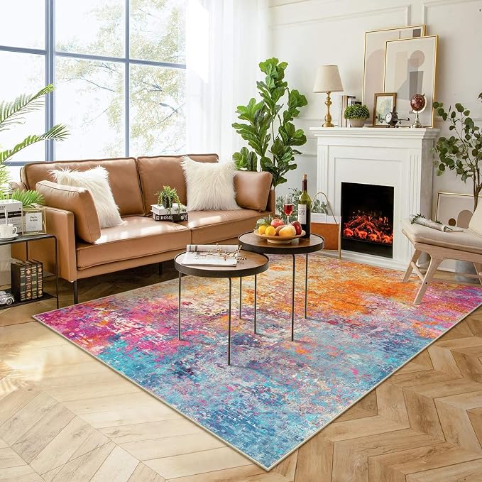 Lahome Modern Abstract Washable 6x9 Area Rugs - Image 7