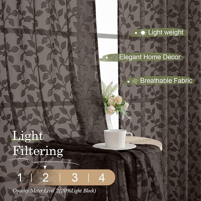 Chyhomenyc Chocolate Sheer Valances - Image 3